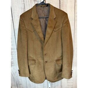 Vintage Farah Men’s Western Blazer Brown 40L Jacket Sport Coat Cowboy